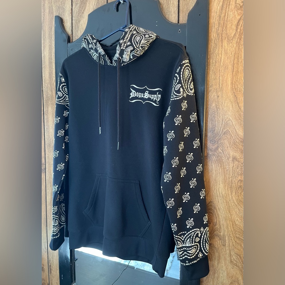 Black Hoodie with White Accents